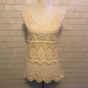 Cream American Eagle Lace Tank